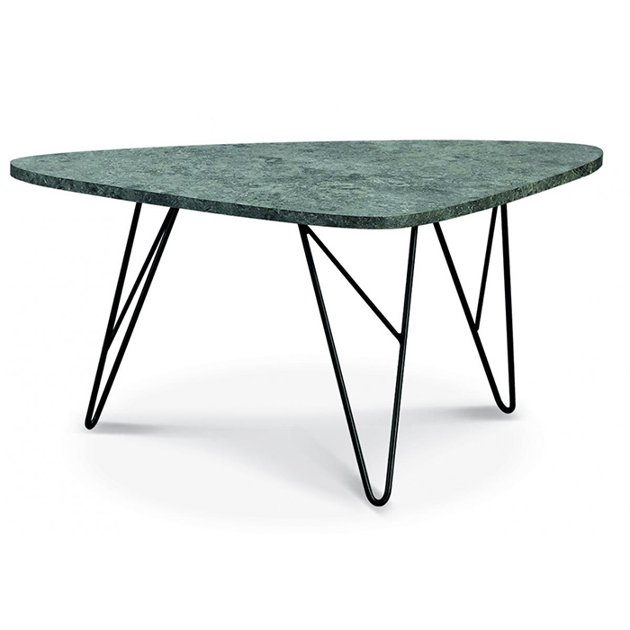 Ontario Stone Effect Coffee Table With Black Metal Legs